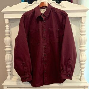 Vintage LL Bean Men's Denim Flannel Lined
Jacket Size LARGE REG